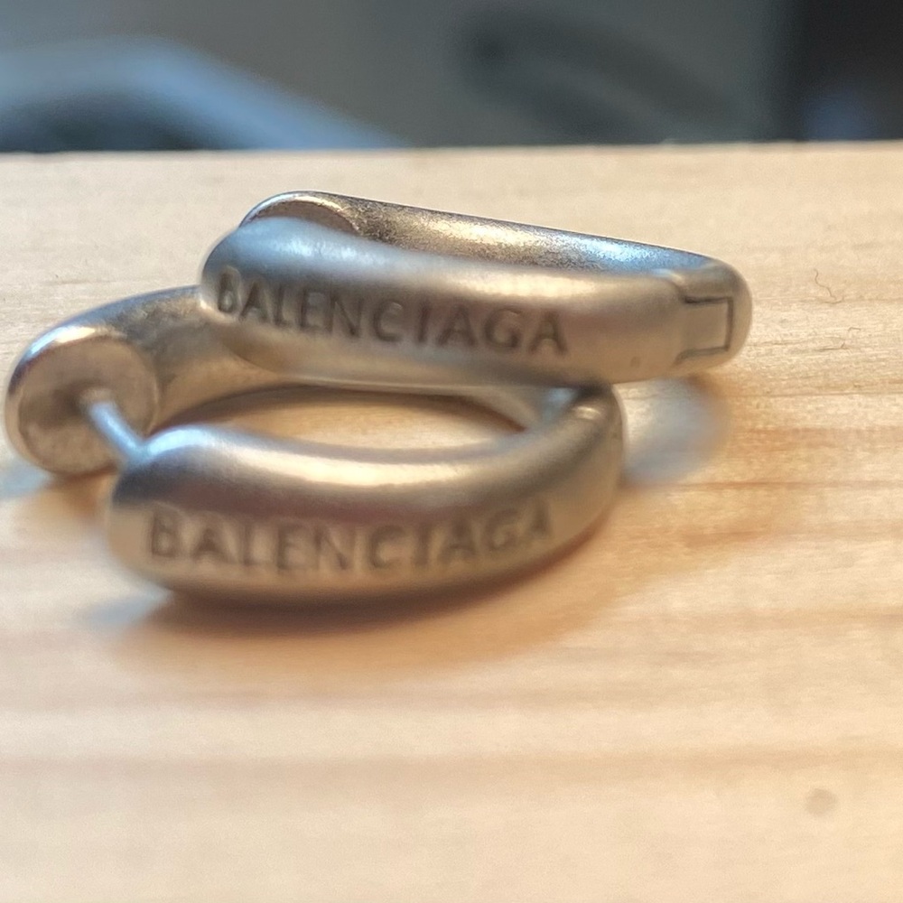 Vintage Balenciaga Silver Hoop Earrings